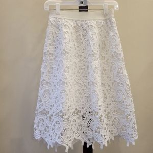 Ann Taylor White  Lace Skirt